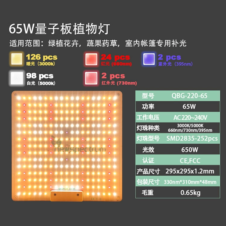 Quantum lamp, plant lamp solar-powered, LED fill light, 1500W, comfortable light spectrum