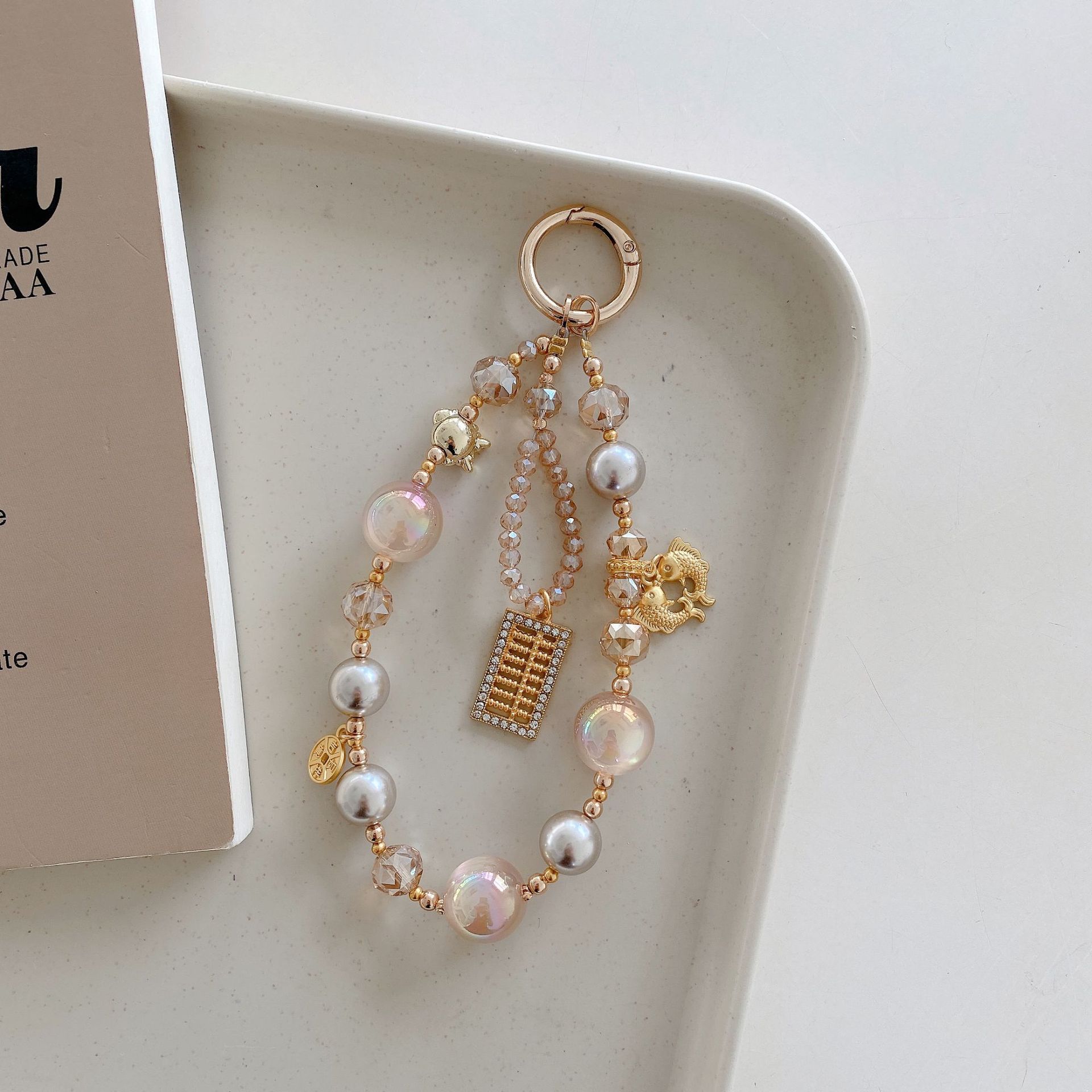 Boutique hecho a mano de alta gama cadena de teléfono móvil serie ábaco cadena larga y corta cordón de teléfono móvil de moda colgante de mensajero largo y corto