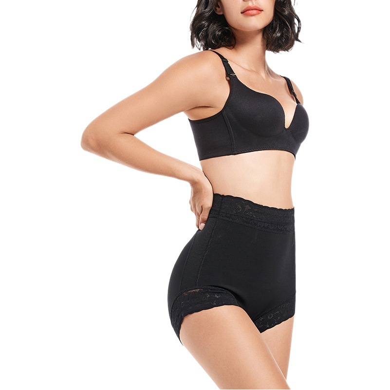 Butt Lift pantalones de cintura de malla de talla grande europeos y americanos, pantalones de vientre de cadera, pantalones de cintura de plástico triangular ajustados con corsé