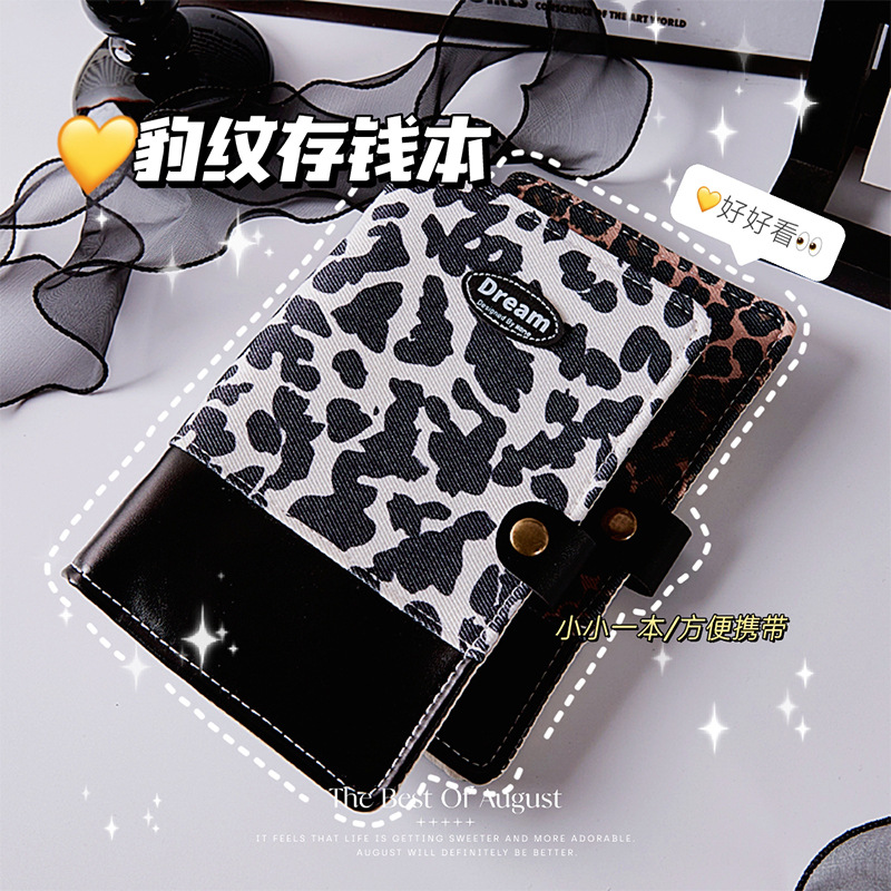 A6 hoja de papel en efectivo nueva cartera de tela libreta de contabilidad de niña bolsa de almacenamiento de gran capacidad gestión financiera de la vida