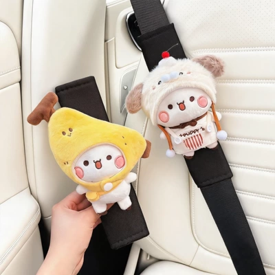 Seatbelt Shoulder Pads, Decorative and: Seat belt shoulder pad - a-pair-of-bear-ice-silk-shoulder-pads-set-2