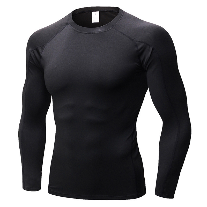 Cross-border ins Yoga Fitness Clothes Men's Sports Running Training T-shirt Elastic Quick-drying Long-sleeved Shirt Tight Compression Clothes