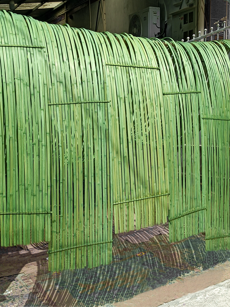 绿色竹排竹编竹篾条竹片道具室外竹艺花艺造景装饰竹条长条竹金纳