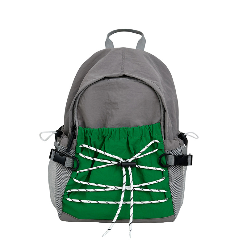 Mochila escolar de gran capacidad de ocio de deportes al aire libre mochila para niños y niñas con cuerda de dibujo de color contraste mochila para niños