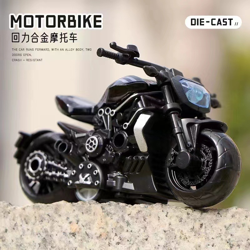 Aleación de retroceso modelo de motocicleta decoración simulación de plástico carreras de juguete transfronterizo llavero colgante agarre decoración de la máquina