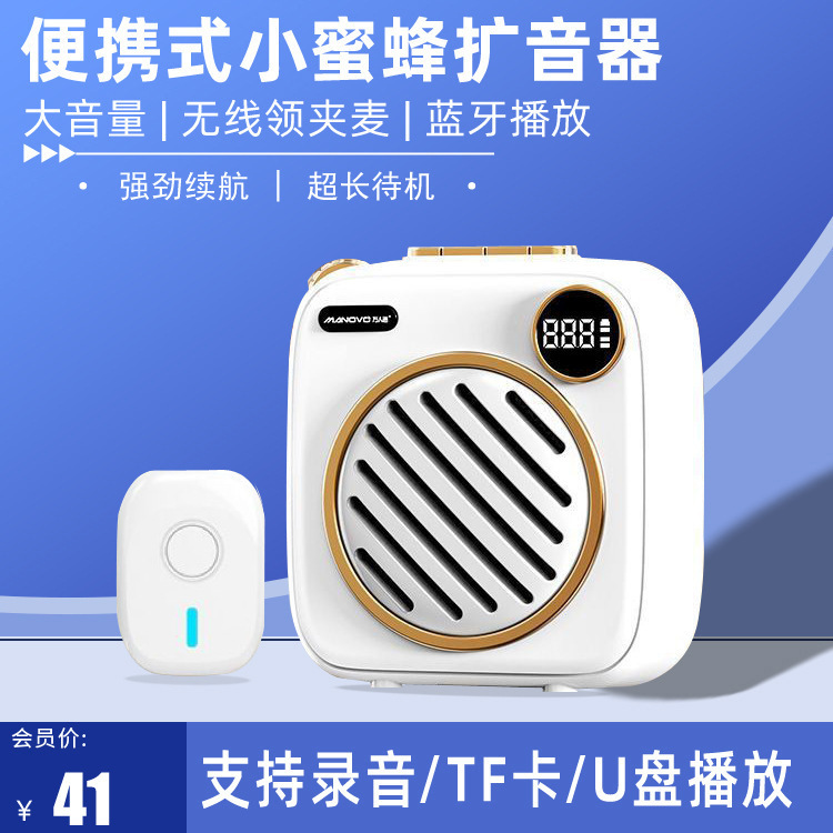 Factory Direct Sales Popular K1 Little Bee Amplifier Tour Guide Teacher Wireless Microphone Portable Promotional Speaker