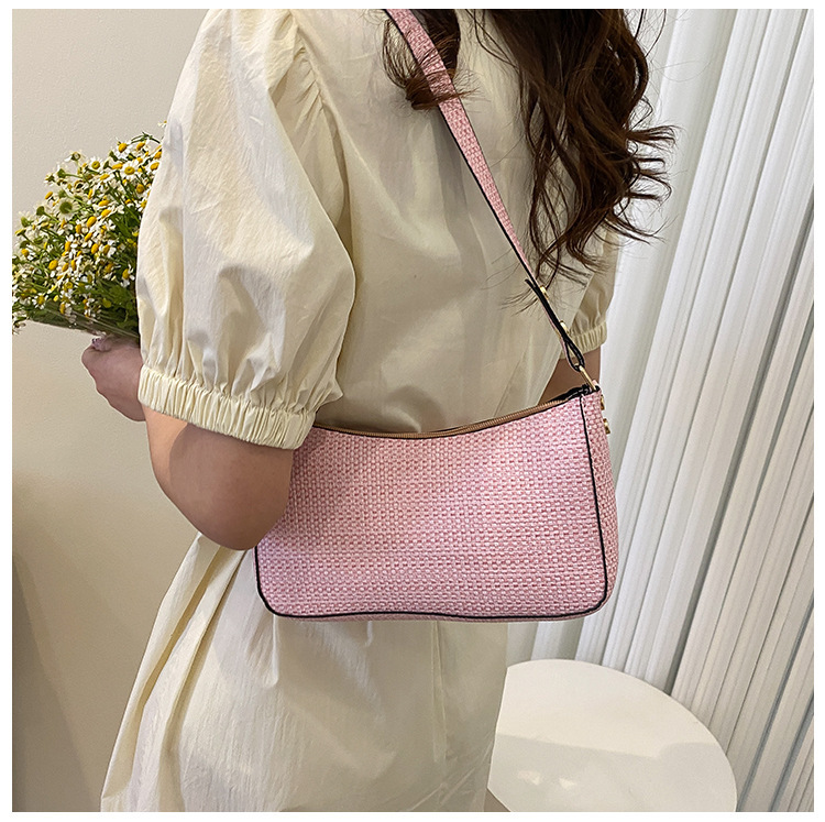 Vintage Solid Color Underarm Bag - Image 3