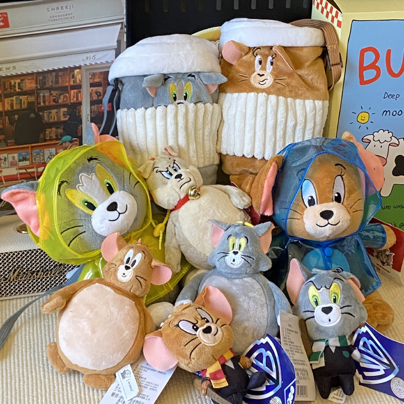 Genuine Cat and Mouse Doll Plush Bag Pendant Cartoon Funny Classic Ins Couple Pendant Keychain Gift