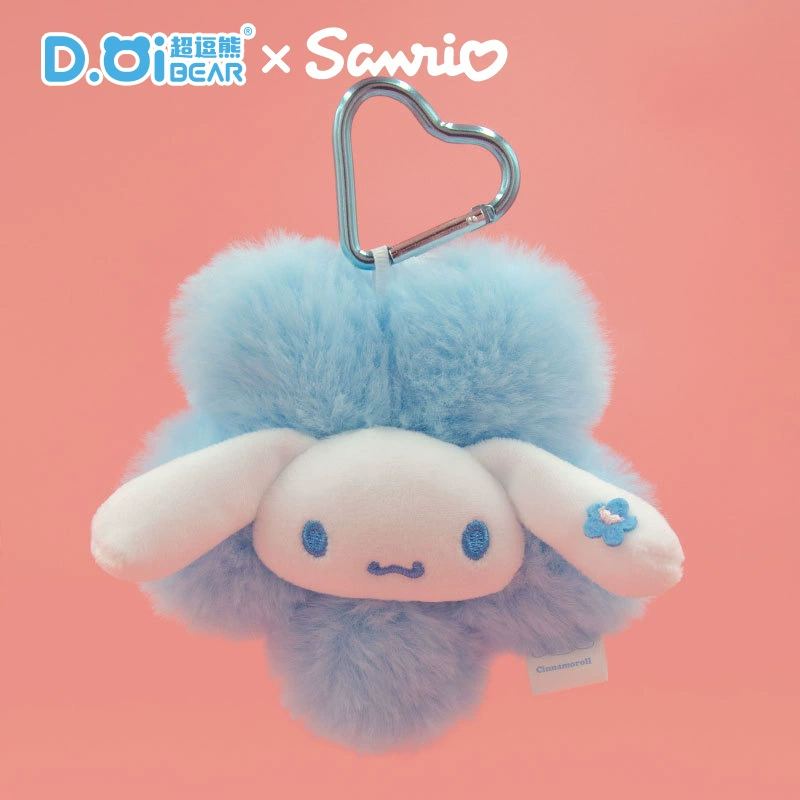 Sanrio, брелок из настоящего плюша, сумка для ключей, мультяшные ключи от машины, кукла, подвеска, с цветами
