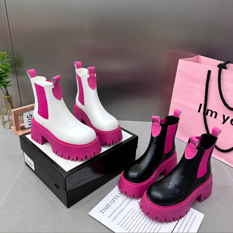 Stivaletti martin donna plateau in pelle verniciata colorati_voghion.com