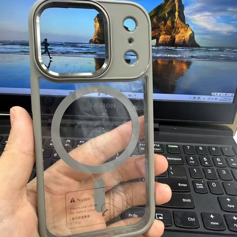 适用苹果17ProMax金属鹰眼手机壳磁吸iphone17透明防摔镜头保护套|undefined