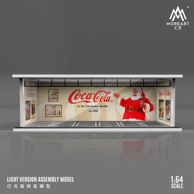 Escena 1:64 garaje de estacionamiento subterráneo modificado RV modelo de coche caja a prueba de polvo con montaje de luz LED