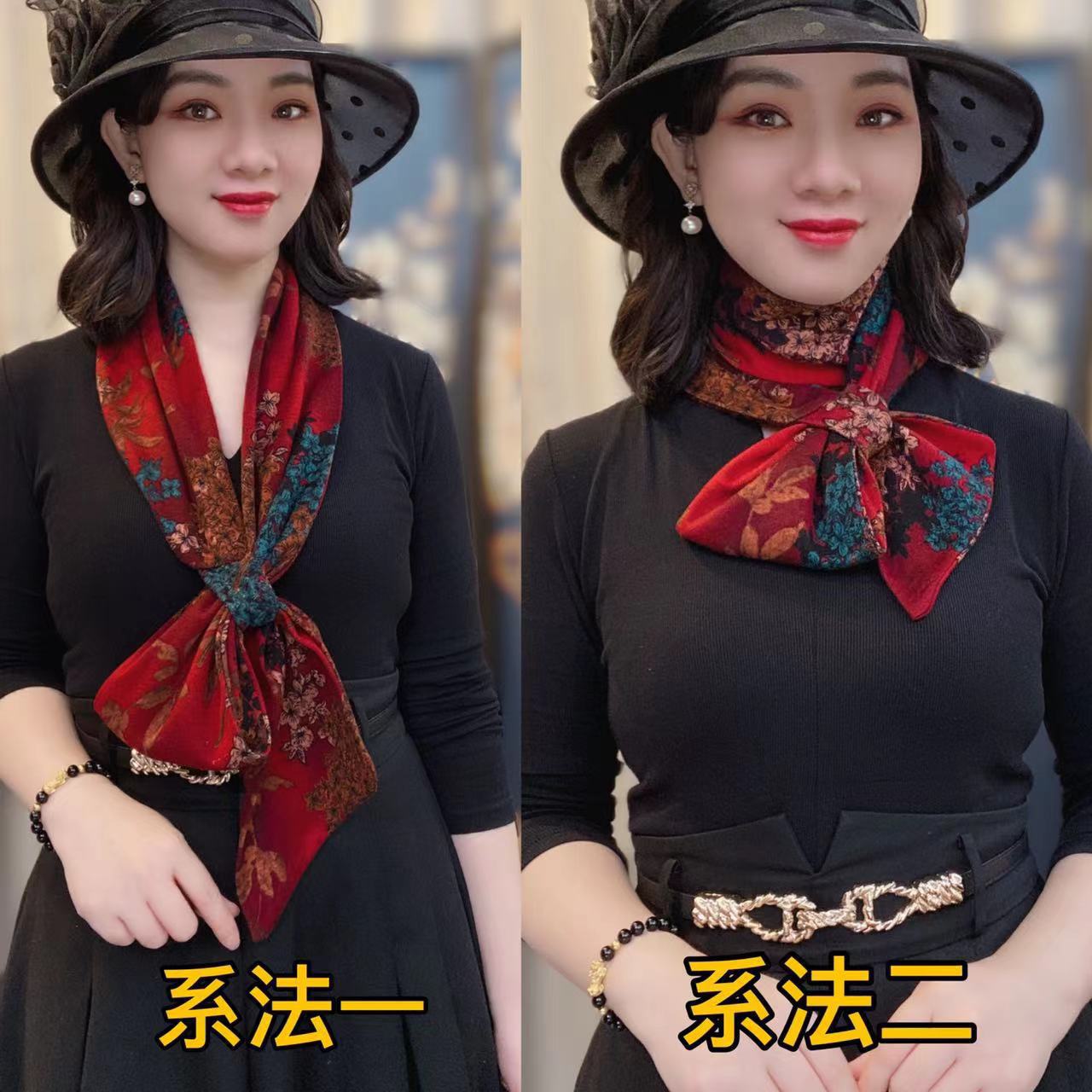 2024年新款秋冬季澳绒棉小围巾百搭时尚长巾保暖护颈