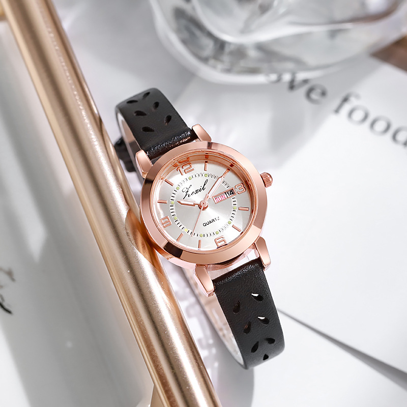 Celebridad en línea Reloj de mujer en vivo transfronterizo popular estilo coreano simple impermeable luminoso doble calendario reloj no mecánico en stock