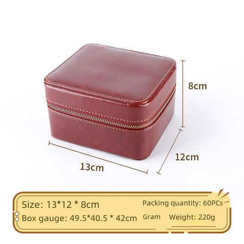 2024 Cross-border New Watch Box, Portable Flip Leather Lining Watch Pillow Jewelry Accessories Display Gift Box Storage Box