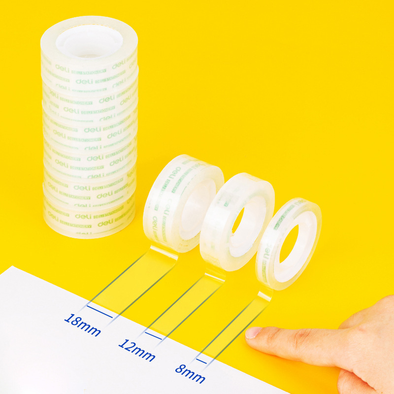 Deli stationery tape children's handmade tape students use small transparent tape to hand-tear wrong questions and correct fine tape