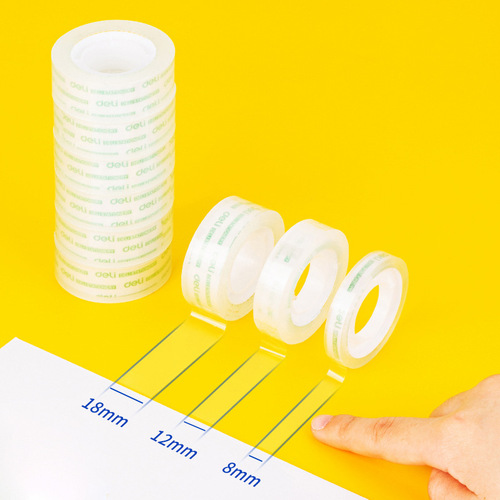 Deli stationery tape children's handmade tape students use small transparent tape to hand-tear wrong questions and correct fine tape