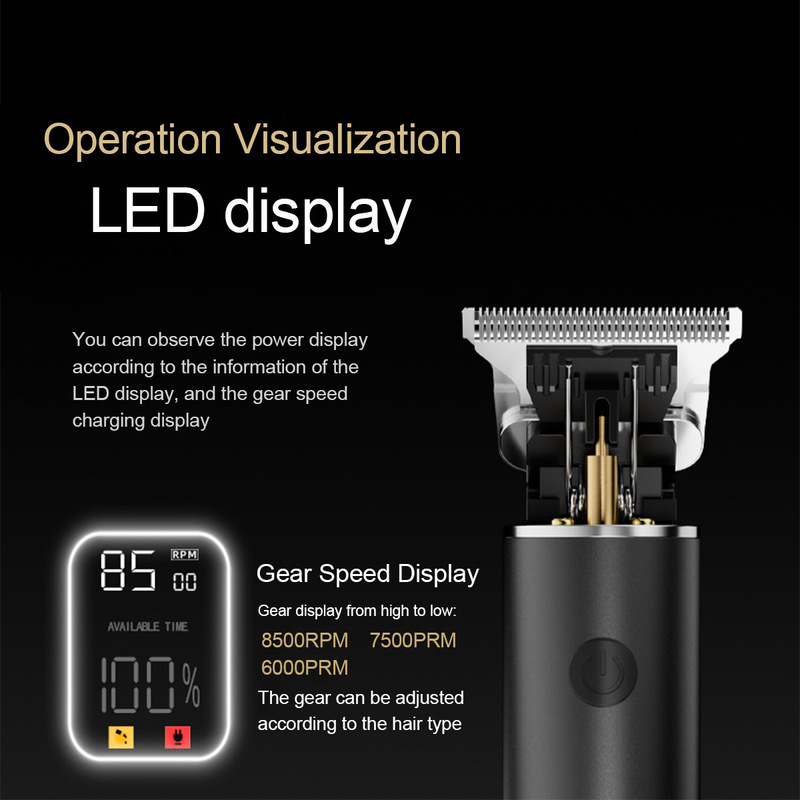 新型専門電気理髪器家庭用LED液晶デジタル表示彫刻電気はさみ多機能専門クロスボーダー|undefined
