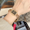 Square watch, woven chain, retro brand steel belt, Chanel style