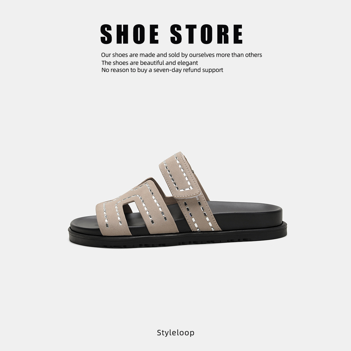 Uşaq üçün yay səndəlləri, velcro və rhinestone bəzəkli