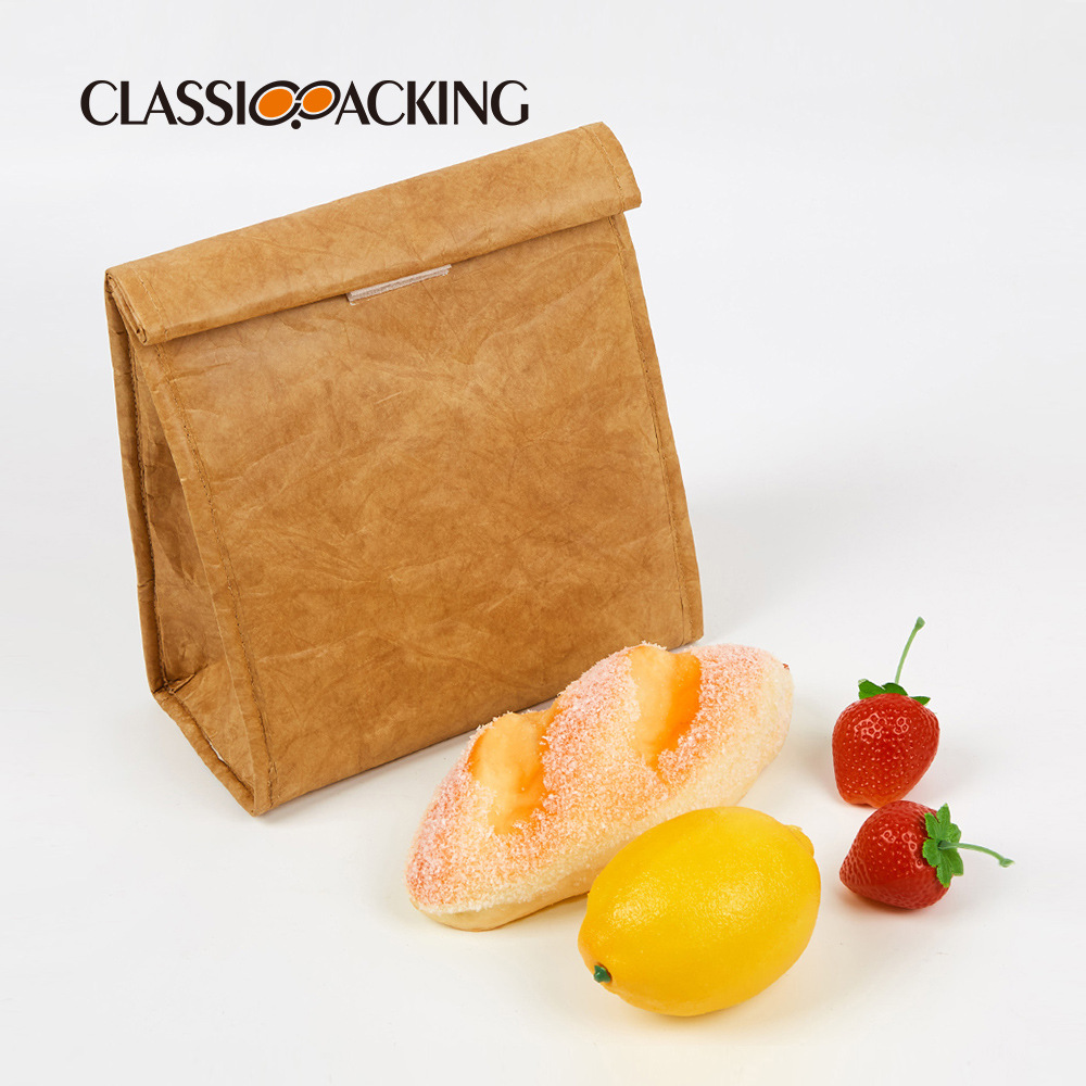 Fábrica al por mayor protección del medio ambiente DuPont material de papel sobre bolsa de papel de aluminio bolsa de almuerzo interior bolsa portátil de conservación de alimentos