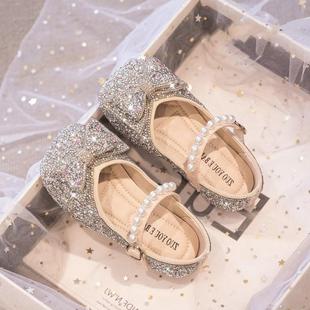 Girls' Shoes Princess Shoes New Summer Children's Leather Shoes Crystal Shoes Women's Baby Single-layer Shoes Small and Middle-sized Children's Shoes