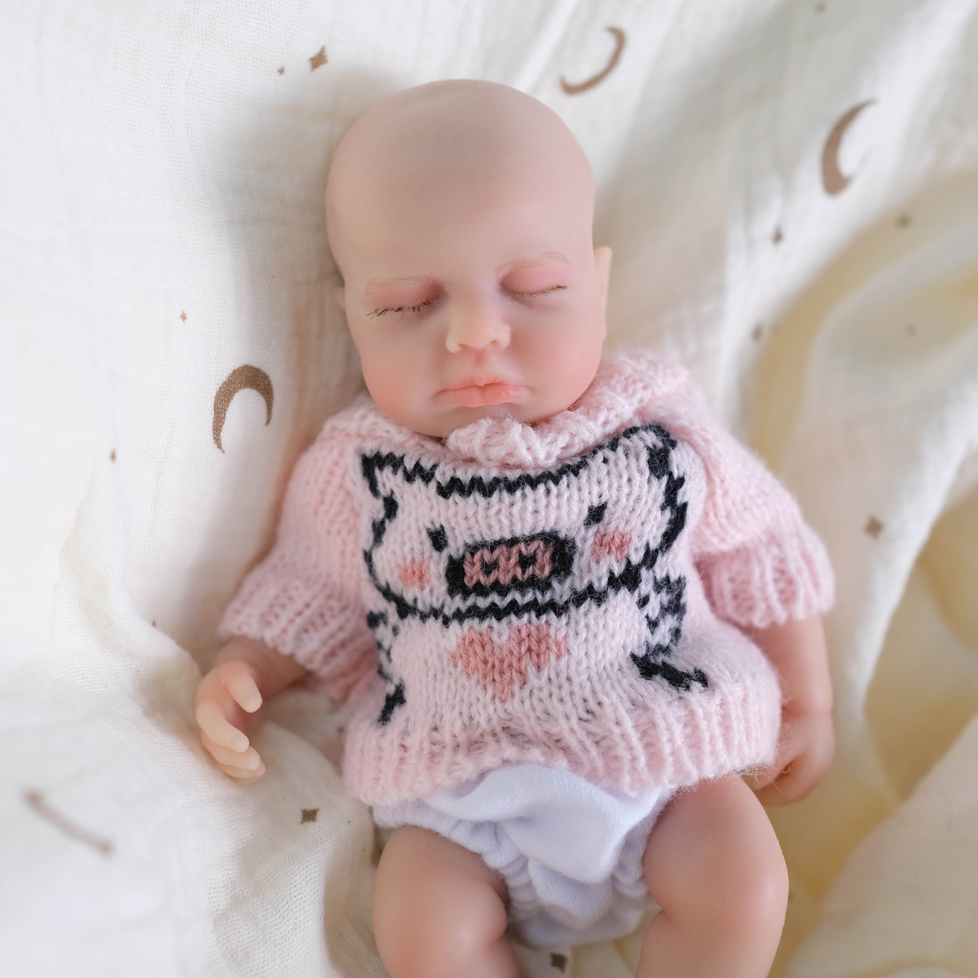 8 pulgadas cerdo impresa camisa rosa de silicona sólida muñeca de simulación para niños de Navidad sólida de silicona
