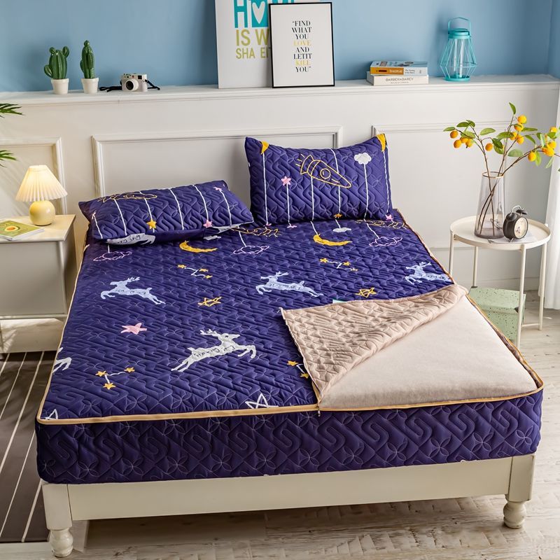 New Antibacterial Six-Sided All-Inclusive Five-Sided Cotton Fitted Sheet Bed Cover Protective Cover Four-Season Universal Bed Cover Not Mattress