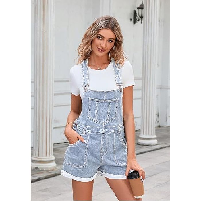 跨境爆款 2025秋季 新品欧美风潮流 亚马逊精品 连体衣牛仔背带裤