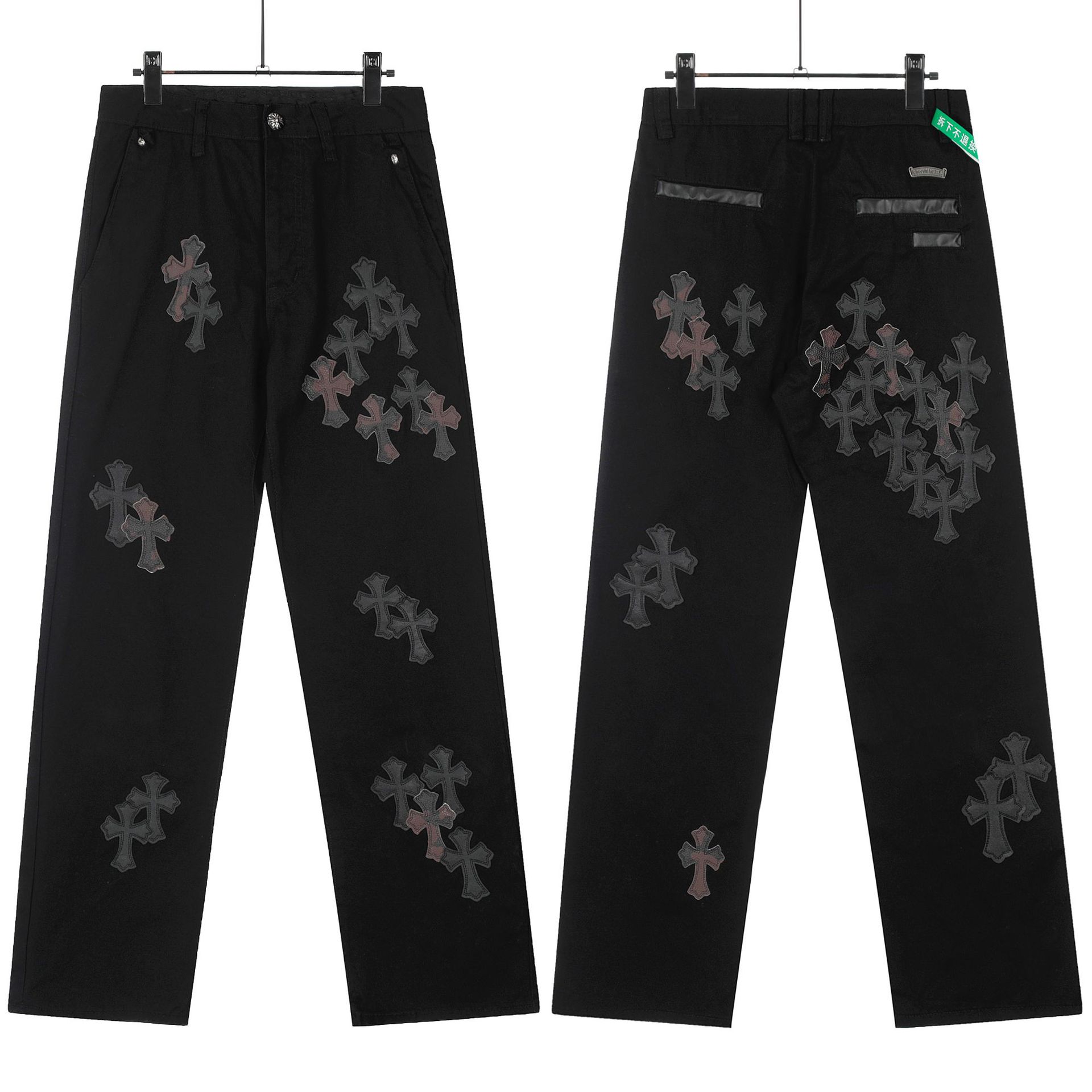 8113 Pantalones negros cruzados negros marrones / S