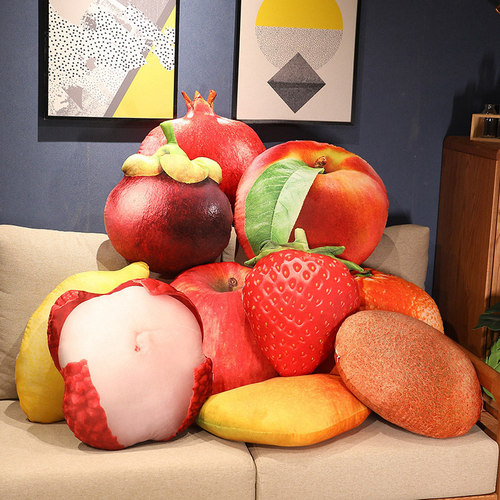 Simulation Fruit Pillow Watermelon Mango Strawberry Durian Cushion Apple Cushion Plush Toy Gift Gift Wholesale