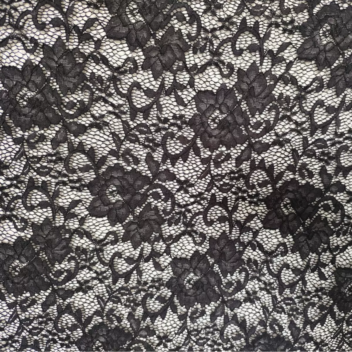 弹力股线女款蕾丝布端庄深灰色蕾丝连衣裙面料藏青色蕾丝布料现货