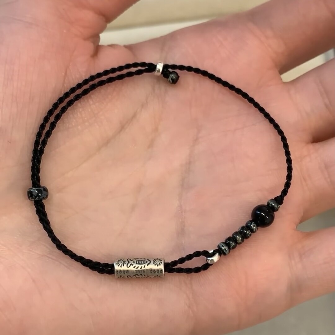 Good Luck Koi Braided Rope Beaded Bracelet Women's Vintage Exquisite Easiest for Match Bracelet Niche Design Hand Accessories