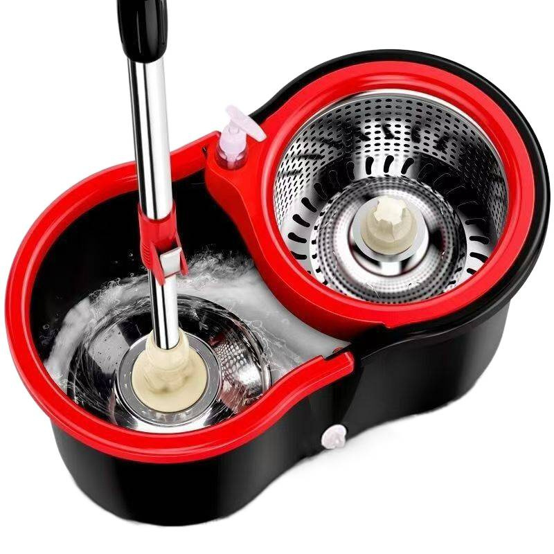 Nuevo tipo de deshidratación automática doméstica sin lavado a mano trapador giratorio artefacto deshidratación barril trapador grueso tela de muelle arrastrar limpio