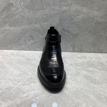 2025秋冬新款马丁靴切尔西方头花女短靴短筒松紧带平底靴裸锦锦