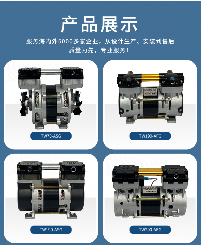 Factory Direct Sales Oil-Free Silent Piston Type High-Pressure Large-Displacement Booster Pump Diffuse Oxygen Production Special Air Compressor