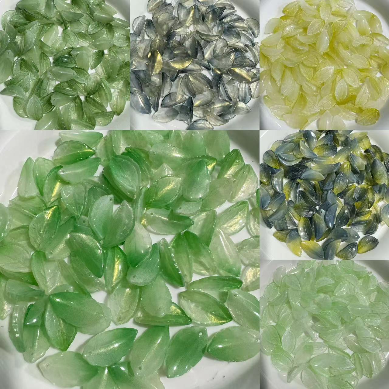 卓汇捷克琉璃13x22mm金秋叶琉璃树叶叶子diy手工古风发簪头饰制作