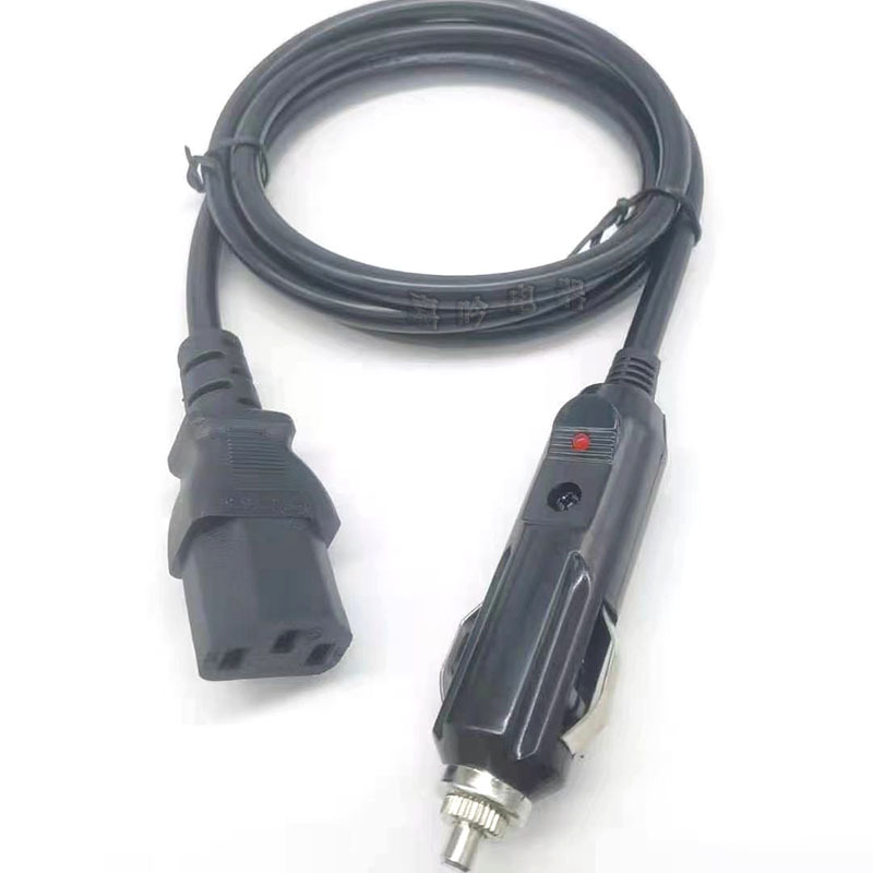 车载电饭锅电源延长线LED灯点烟器插头带品字尾连接线量大从优