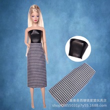批发30厘米巴比娃娃衣服抹胸半身裙时尚设计套装亚马逊跨境外贸