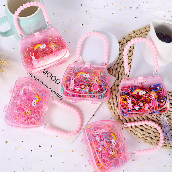 Cute fuchsia disposable children's hair rope