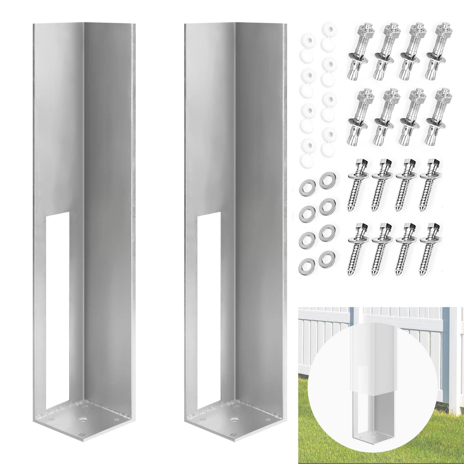 木质栅栏柱安装塔 2PCS 栅栏柱 栅栏柱插件