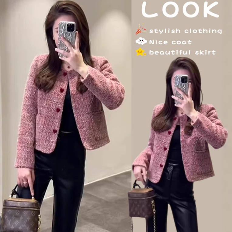 French-Style Tweed Chanel-Inspired Jacket for Women, 2025 Winter New Model, Elegant and Sophisticated Petite Top, Trendy A8710
