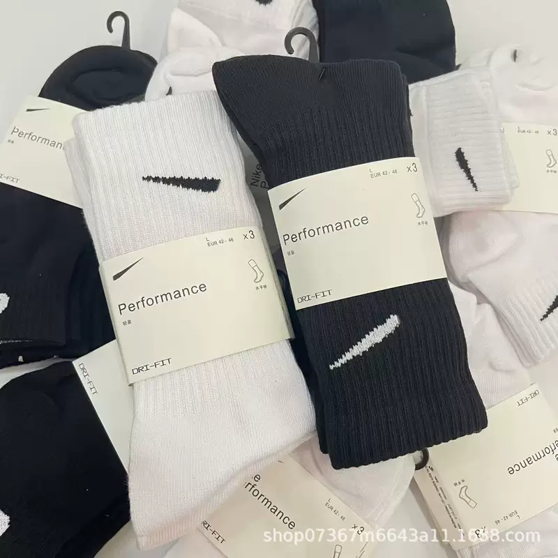 Носки Nike для мужчин и женщин, баскетбольные высокие кроссовки, средней длины, увеличенная толщина, оптом