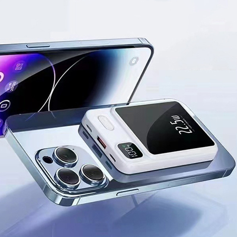 Fuente de alimentación portátil portátil al aire libre de cuatro líneas de gran capacidad con cable de carga, tesoro de carga de pantalla digital inteligente en stock