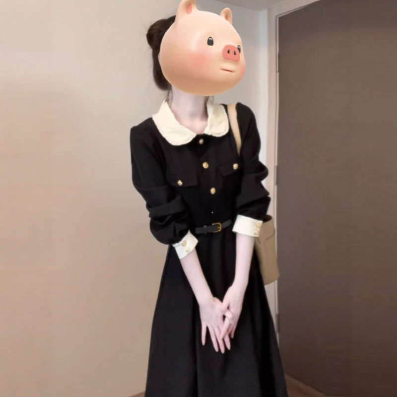 French Hepburn Style High-End Doll Collar Waist Dress, This Year's Popular Skirt, New Style for Early Spring 2025 French Hepburn Style High-End Doll Collar Waist Dress, This Year's Popular Skirt, New Style for Early Spring 2025