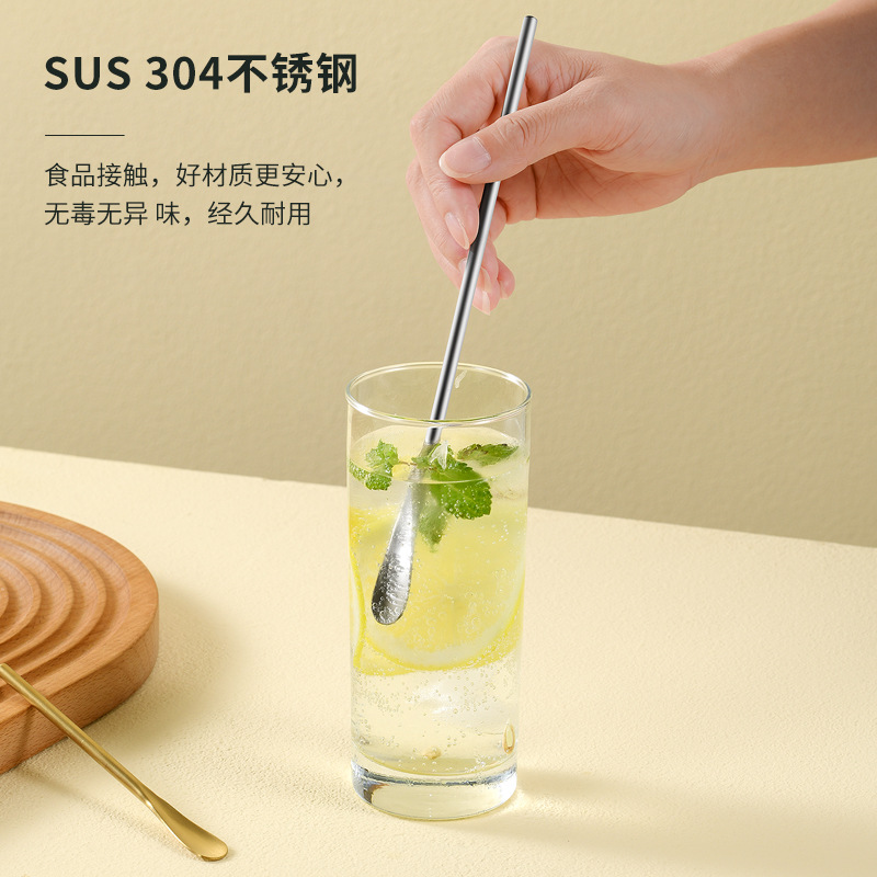 Milk tea stirring paddle long-handled coffee stirrer milk powder stirring spoon bar cocktail creative stainless steel bar stirrer