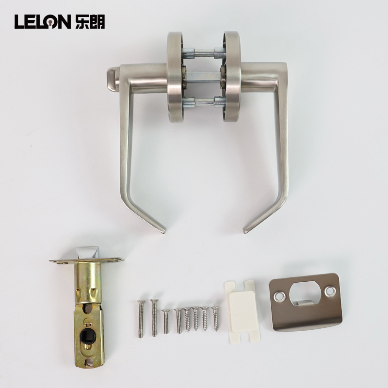 Cross-border 304 acero inoxidable tres barras cerradura de puerta sin llave cerradura de empuñadura esférica cerradura de agujero ajustable cerradura de baño