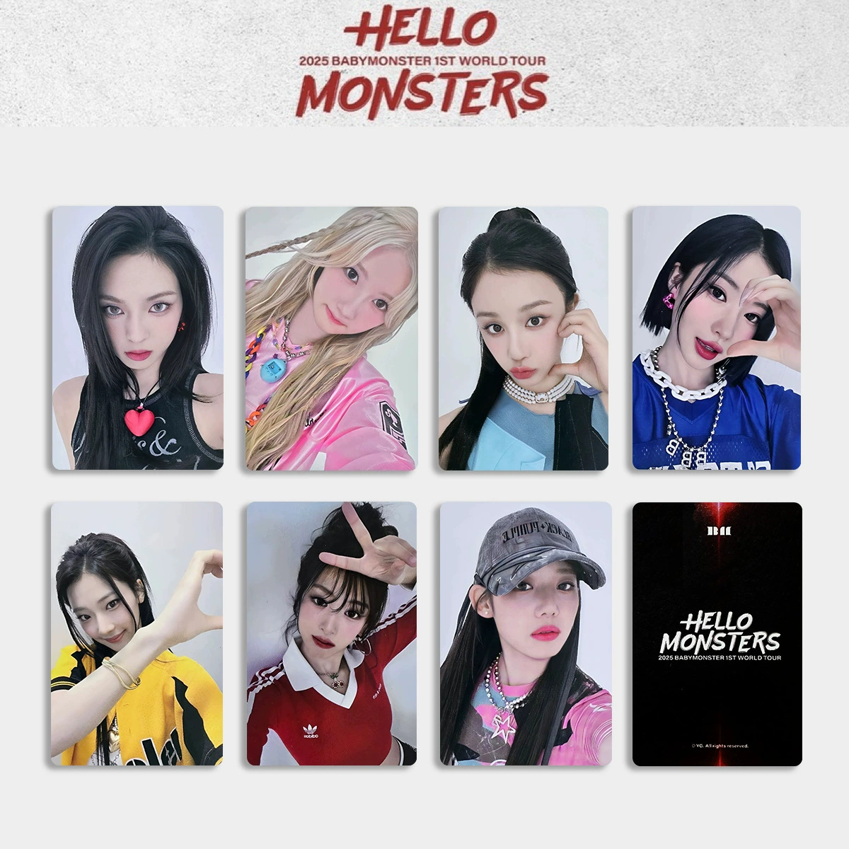 Концертная площадка BABYMONSTER, Чжоу Сяока Бао, карта тура Monster WORLD TOUR, случайная карта