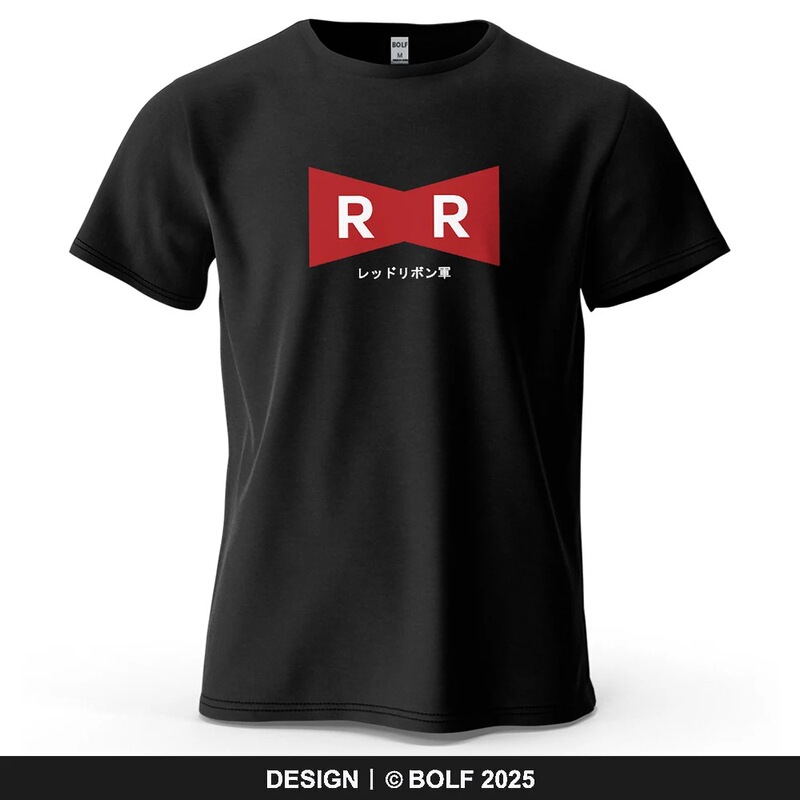 Red Ribbon Army Print Men T-Shirt Cotton Anime Graphic Tee Shirt Women Tops Tees Casual Streetwear Clothing