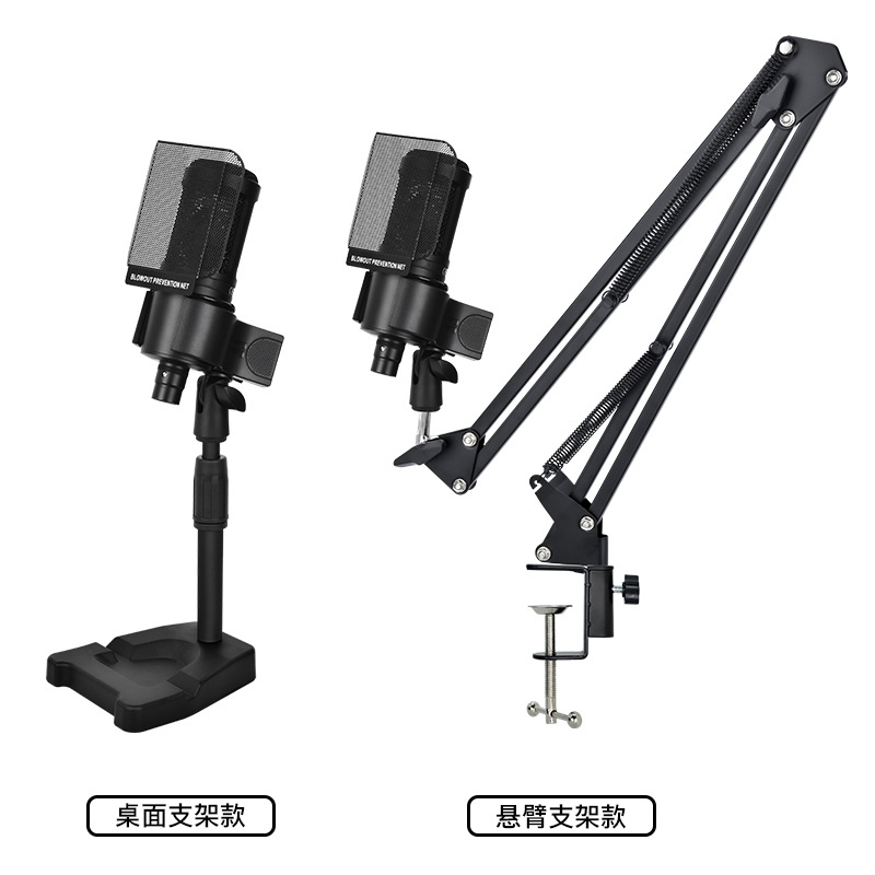 AT2020麦克风悬臂支架套装XLR麦克风48V话筒声卡麦克风